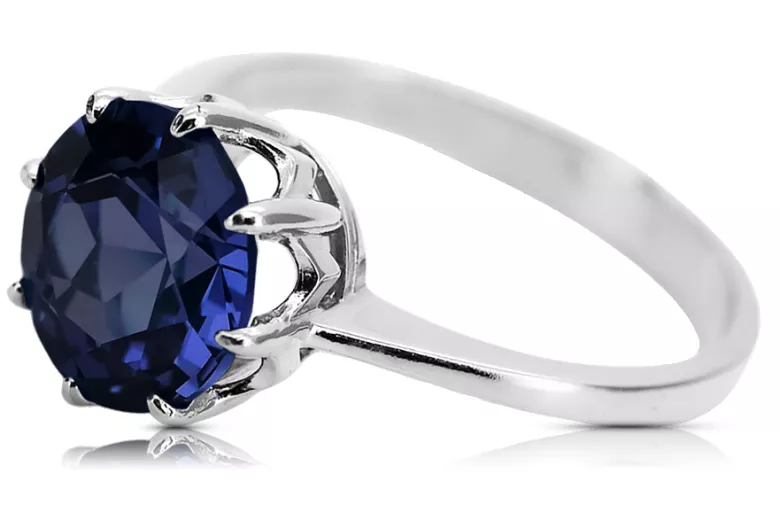 925 Silver Sapphire Vintage Ring Unikátny VRC157s